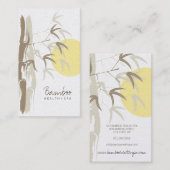 Yellow Sunrise Zen Oriental Bamboo Leaves Asian Visitekaartje (Voorkant / Achterkant)