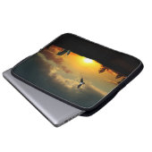 Yellow Sunset Grassy Meadow Electronics Bag Laptop Sleeve (Voorkant onderkant)