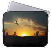 Yellow Sunset Grassy Meadow Electronics Bag Laptop Sleeve (Voorkant)