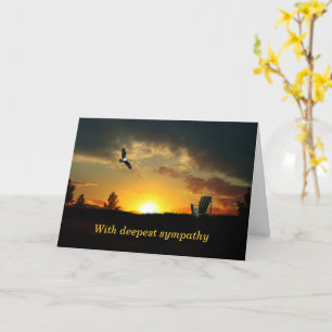 Yellow Sunset Grassy Meadow Sympathie Card Kaart