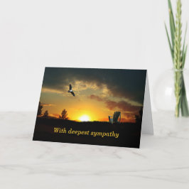 Yellow Sunset Grassy Meadow Sympathie Card Kaart