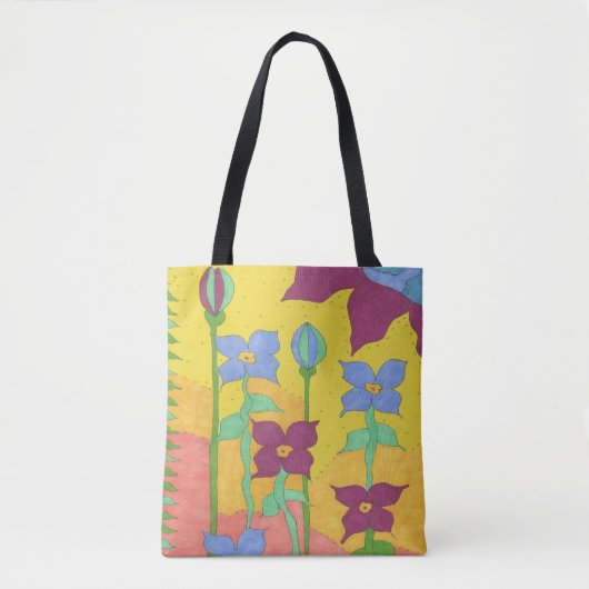 Yellow Sunshine Bohemian Floral Canvas tas (Voorkant)
