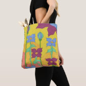 Yellow Sunshine Bohemian Floral Canvas tas (Dichtbij)