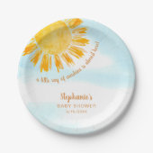 Yellow Sunshine Boho Baby shower Papieren Bordje (Voorkant)