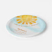 Yellow Sunshine Boho Baby shower Papieren Bordje (Gekanteld)