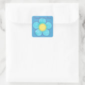 Yellow Sunshine Center Flower Vierkante Sticker (Tas)