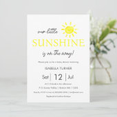 Yellow Sunshine | Summer Baby shower Invitation Kaart (Staand voorkant)