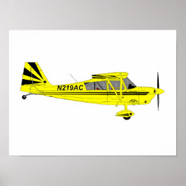 Yellow Super Decathlon Airplane Wall Art Poster