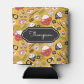 Yellow Sushi Pattern Kawaii Blikjeskoeler (Achterkant)