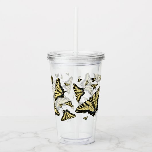 Yellow Swallowtail Butterflies  Acryl Drinkbeker (Voorkant)