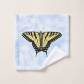 Yellow Swallowtail Butterflies Blue Sky Bad Handdoek (Wasdoekje)
