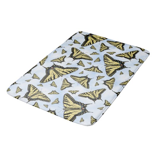 Yellow Swallowtail Butterflies Blue Sky Custom Badmat (Gekanteld)