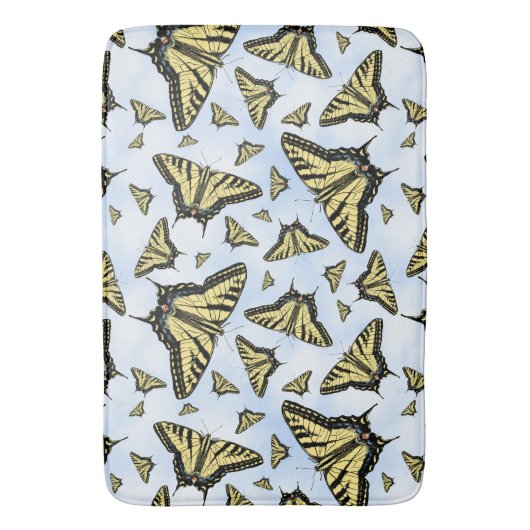 Yellow Swallowtail Butterflies Blue Sky Custom Badmat (Voorkant Verticaal)