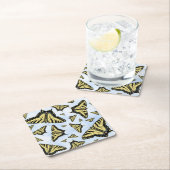 Yellow Swallowtail Butterflies Blue Sky Custom Kartonnen Onderzetters (Insitu)