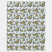 Yellow Swallowtail Butterflies Blue Sky Large Fleece Deken (Voorkant)