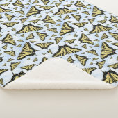 Yellow Swallowtail Butterflies Blue Sky Large Sherpa Deken (3/4)