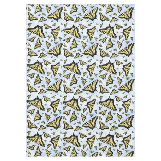 Yellow Swallowtail Butterflies Blue Sky Medium Tafelkleed (Voorkant)