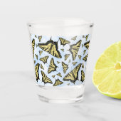 Yellow Swallowtail Butterflies Blue Sky  Shot Glas (Voorkant)