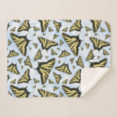 Yellow Swallowtail Butterflies Blue Sky Small Sherpa Deken (Voorkant (horizontaal))