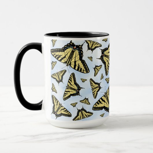 Yellow Swallowtail Butterflies on Blue Sky Pattern Mok (Links)