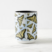 Yellow Swallowtail Butterflies on Blue Sky Pattern Mok (Midden)