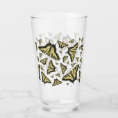 Yellow Swallowtail Butterflies Pattern Custom Glas (Achterkant)