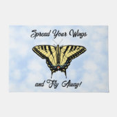 Yellow Swallowtail Butterfly Blue Sky Personalized Deurmat (Voorkant)