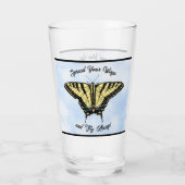 Yellow Swallowtail Butterfly Blue Sky Personalized Glas (Achterkant)