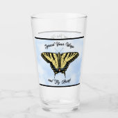Yellow Swallowtail Butterfly Blue Sky Personalized Glas (Voorkant)