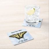 Yellow Swallowtail Butterfly Blue Sky Personalized Kartonnen Onderzetters (Insitu)