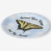 Yellow Swallowtail Butterfly Blue Sky Personalized Papieren Bordje (Gekanteld)