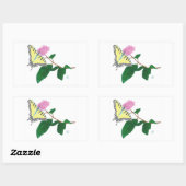 Yellow Swallowtail Butterfly Flower Stickers (Vel)