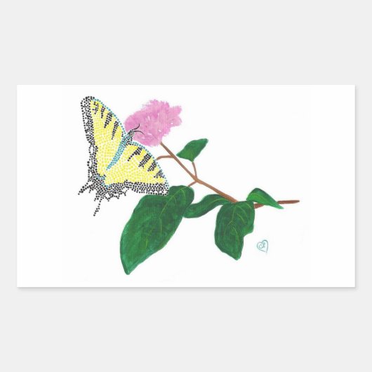 Yellow Swallowtail Butterfly Flower Stickers (Voorkant)