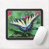 Yellow Swallowtail Butterfly Mousepad Muismat (Met muis)