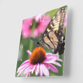 Yellow Swallowtail Butterfly Wall klok (Hoek)