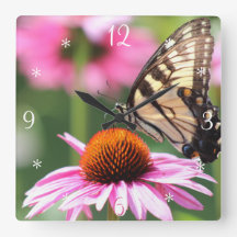 Yellow Swallowtail Butterfly Wall klok