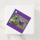 Yellow Swallowtail Collage Birthday Gift Tag Bedankjes Labels (In situ)
