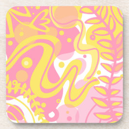 Yellow Swirl-Planten Bier Onderzetter