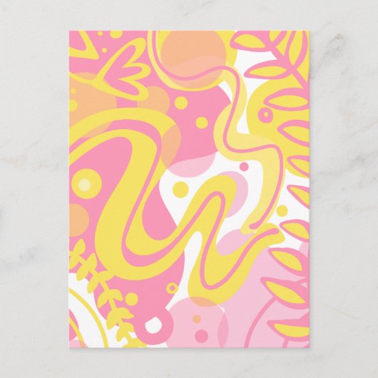 Yellow Swirl-Planten Briefkaart (Voorkant)