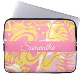 Yellow Swirl-Planten Laptop Sleeve