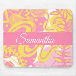 Yellow Swirl-Planten Muismat