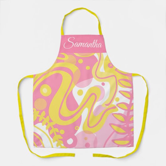 Yellow Swirl-Planten Schort (Voorkant)