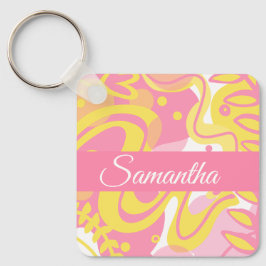 Yellow Swirl-Planten Sleutelhanger