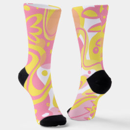 Yellow Swirl-Planten Sokken