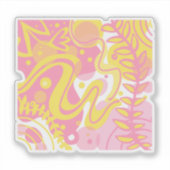 Yellow Swirl-Planten Sticker (Voorkant)
