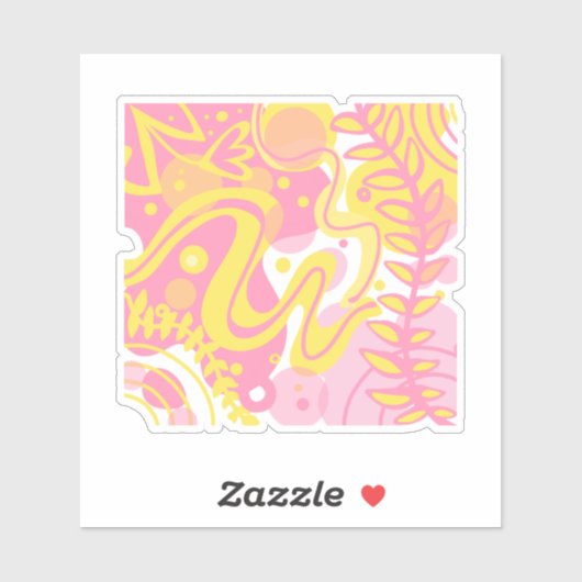 Yellow Swirl-Planten Sticker (Vel)