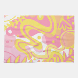 Yellow Swirl-Planten Theedoek