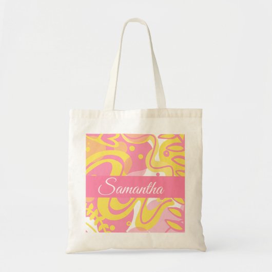 Yellow Swirl-Planten Tote Bag (Voorkant)