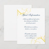 Yellow Swirls Weddenningkaart Informatiekaartje (Voorkant / Achterkant)