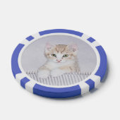 Yellow Tabby Cat Painting - Schattigee originele k Poker Chips (Enkel)